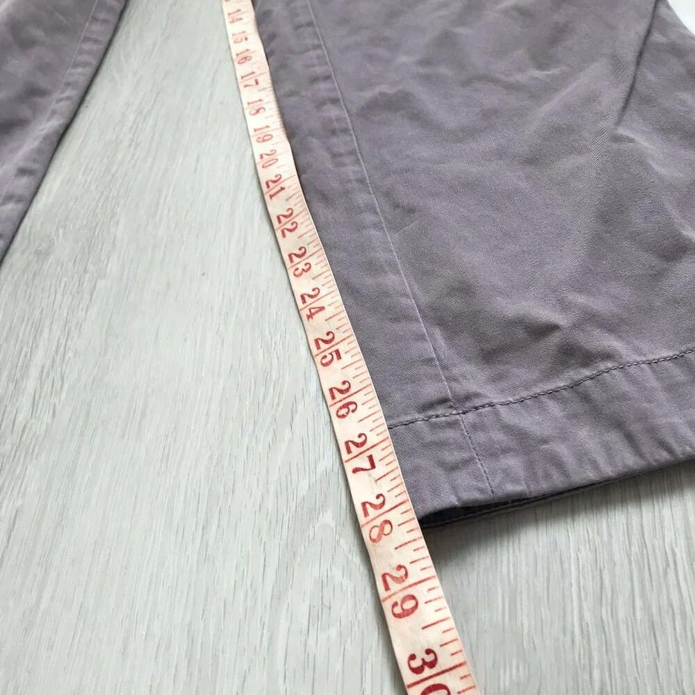 RAG & BONE PURPLE CHINO PANT BUTTON BELT STRAIGHT LEG WOMENS 4